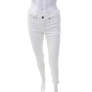 Fade To Blue Womesn Cotton Denim Five Pocket Low-Rise Skinny Jeans White Size 28